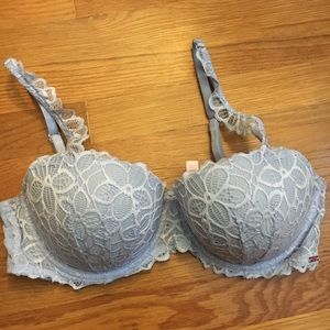 Powder Blue Push Up Lace Bra Pink Brand